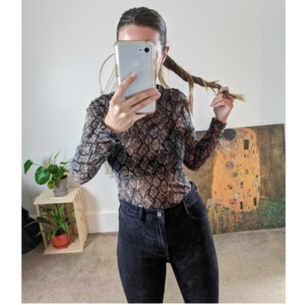 Wild Fable | Sheer | Long sleeve | Snake Print Top